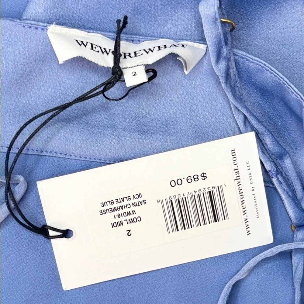 WeWoreWhat Women's Cowl Midi Dress Slate Blue Size 2 NWT